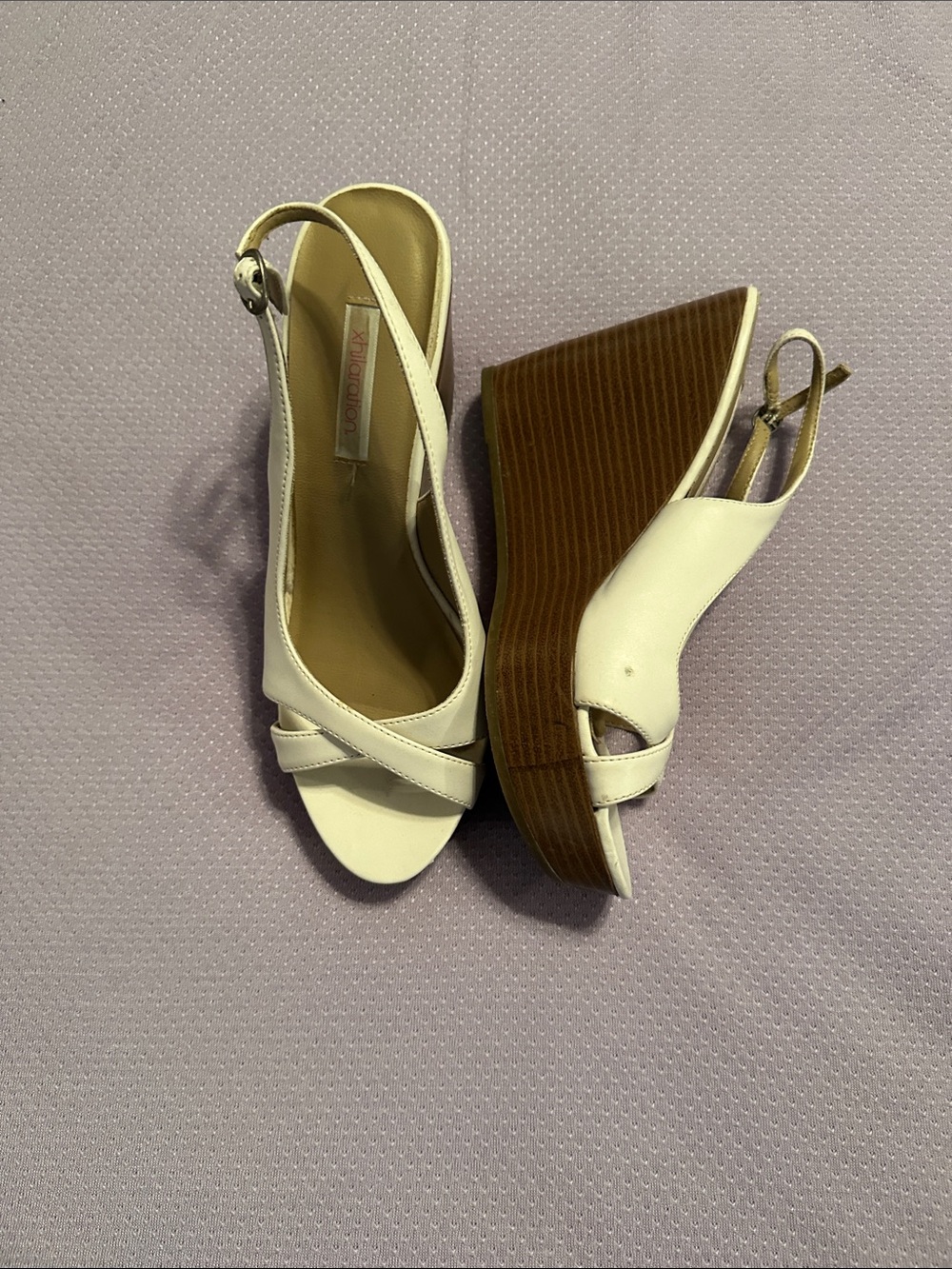 Xhilaration White Slingback Wedge Sandals